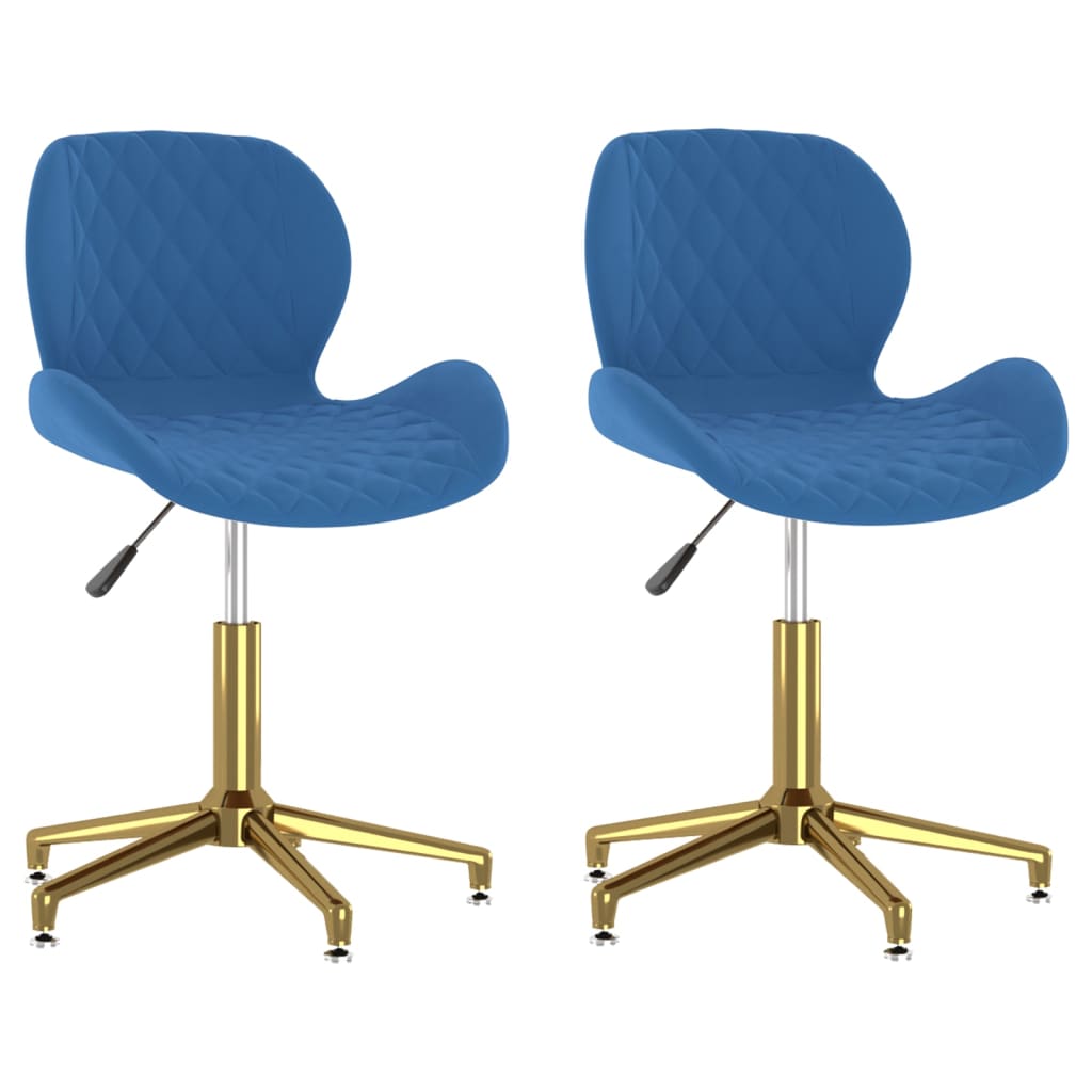 Eetkamerstoelen draaibaar 2 st fluweel blauw