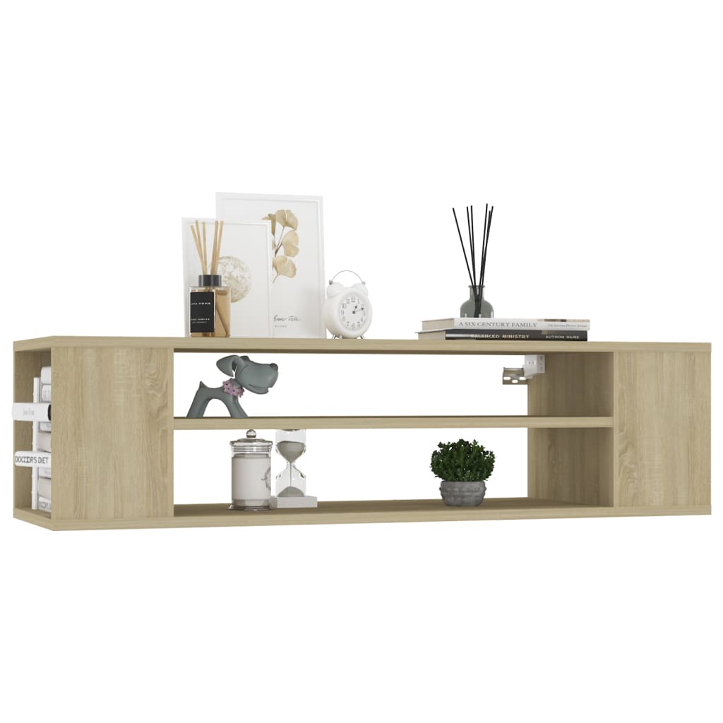 Tv-hangmeubel 100x30x26,5 cm bewerkt hout sonoma eikenkleurig