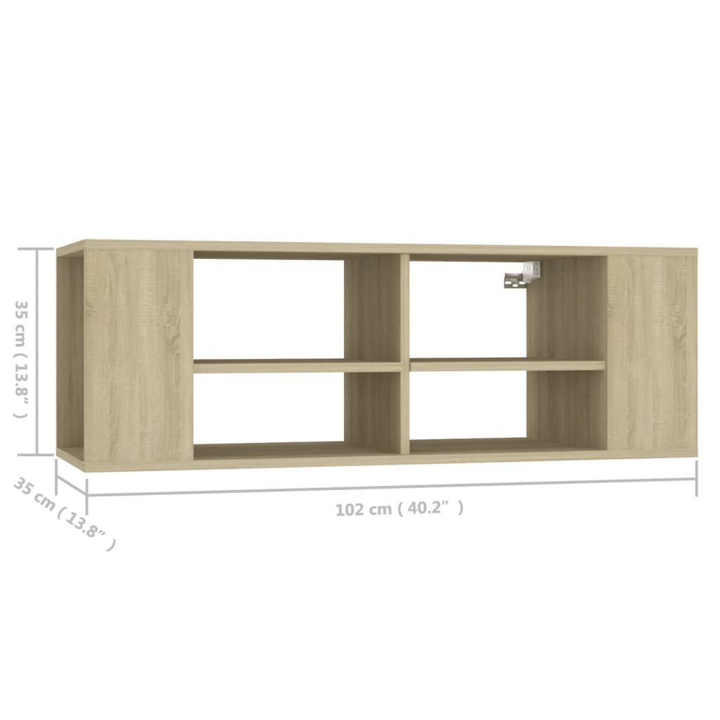 Tv-wandmeubel 102x35x35 cm bewerkt hout