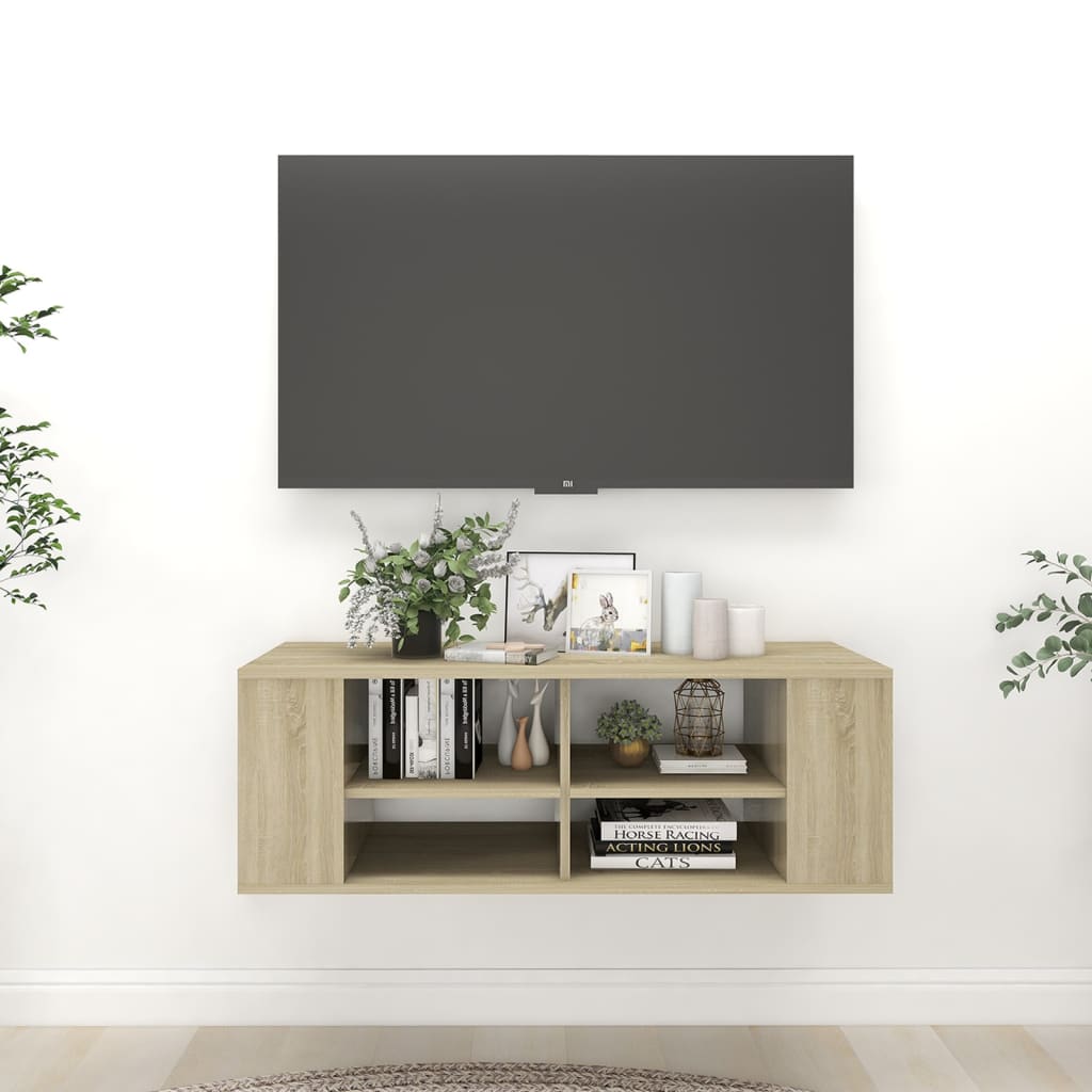 Tv-wandmeubel 102x35x35 cm bewerkt hout