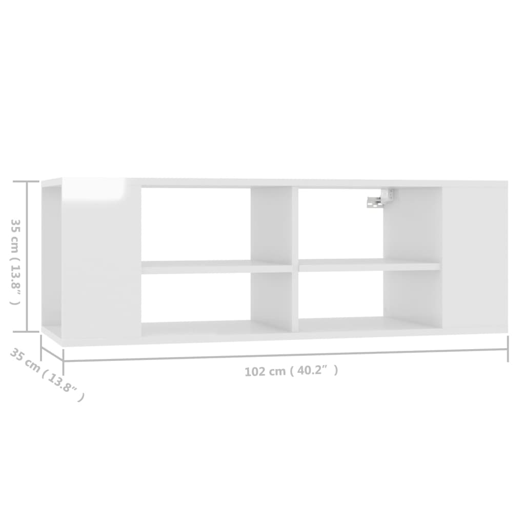 Tv-wandmeubel 102x35x35 cm bewerkt hout