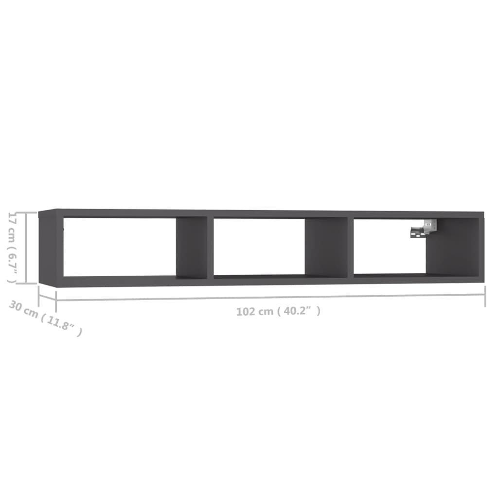 Wandschap 102x30x17 cm spaanplaat wit en sonoma eikenkleurig