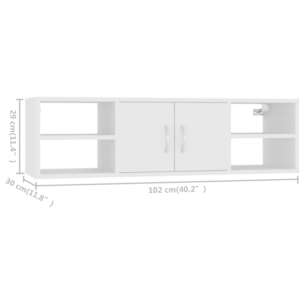 Wandschap 102x30x29 cm bewerkt hout