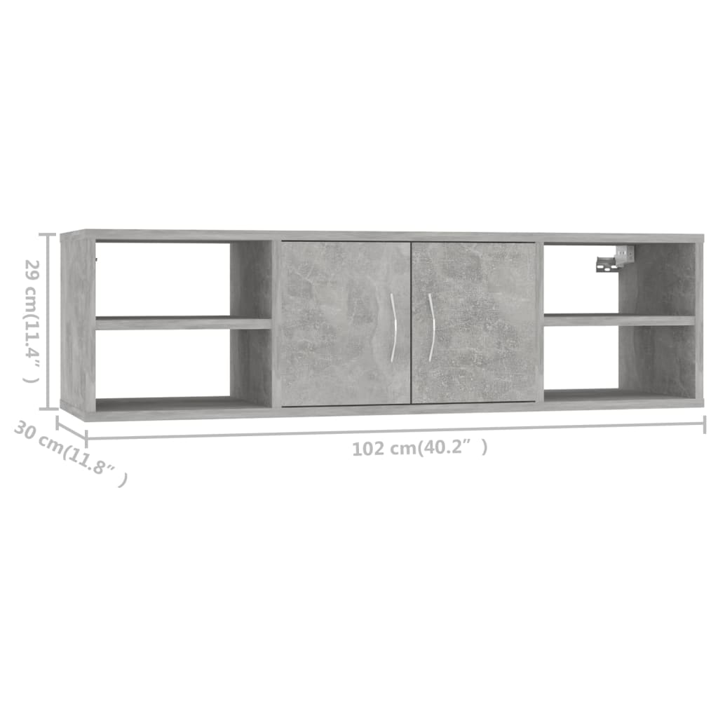 Wandschap 102x30x29 cm bewerkt hout