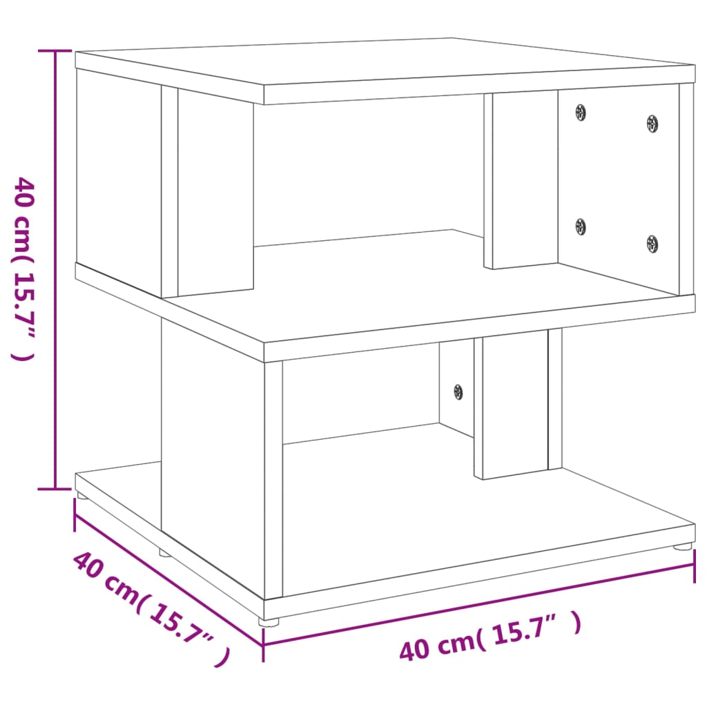 Bijzettafel 40x40x40 cm bewerkt hout