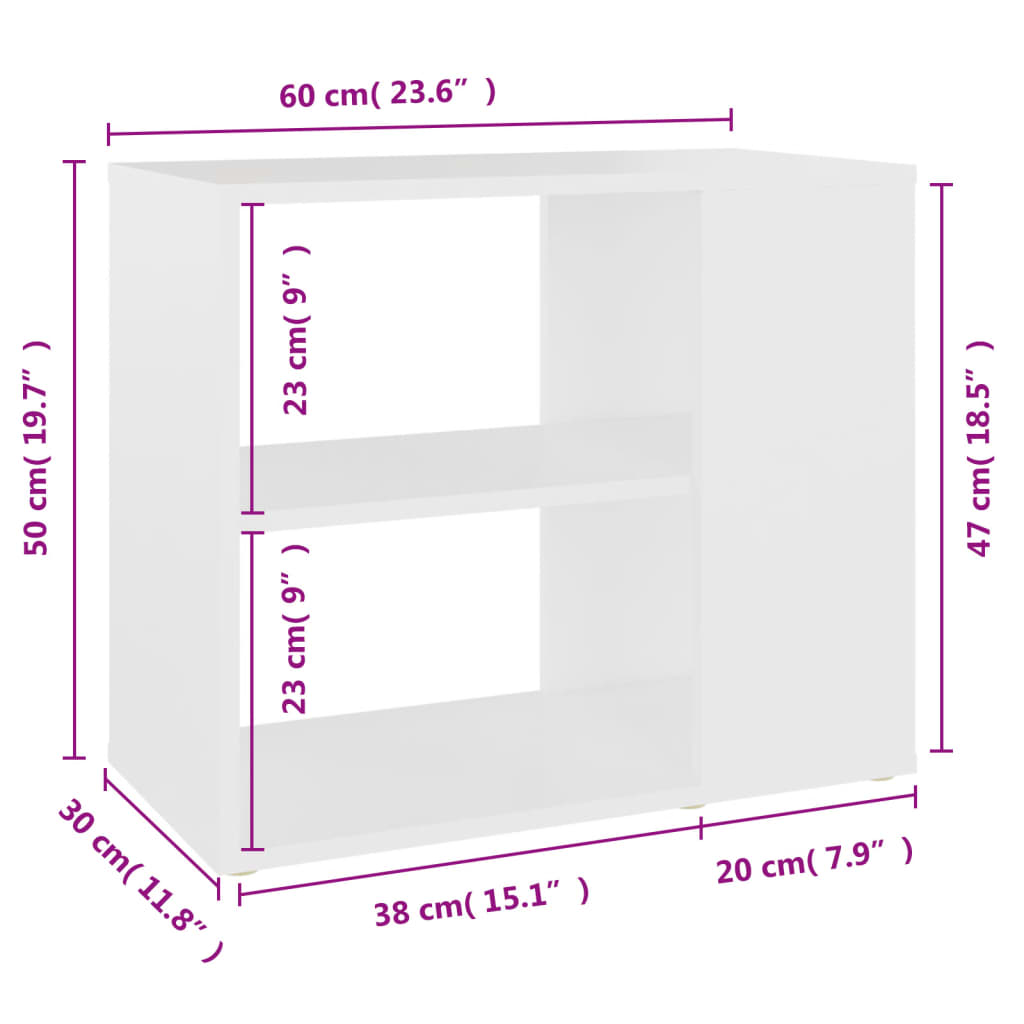 Bijzetkast 60x30x50 cm bewerkt hout