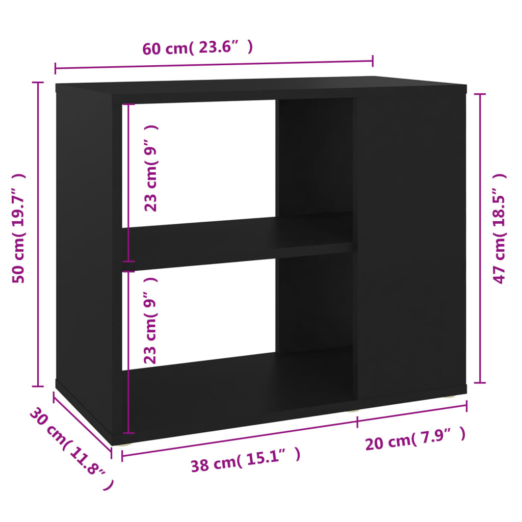 Bijzetkast 60x30x50 cm bewerkt hout