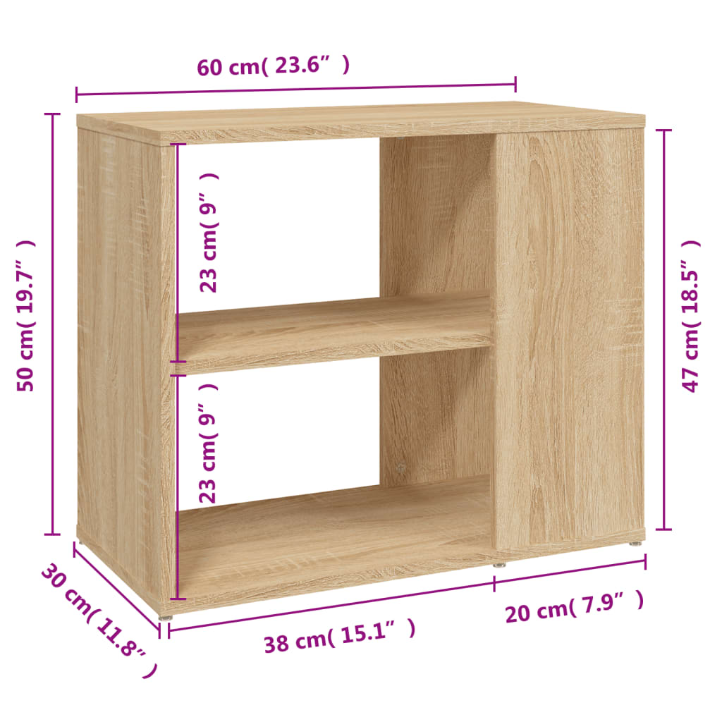 Bijzetkast 60x30x50 cm bewerkt hout