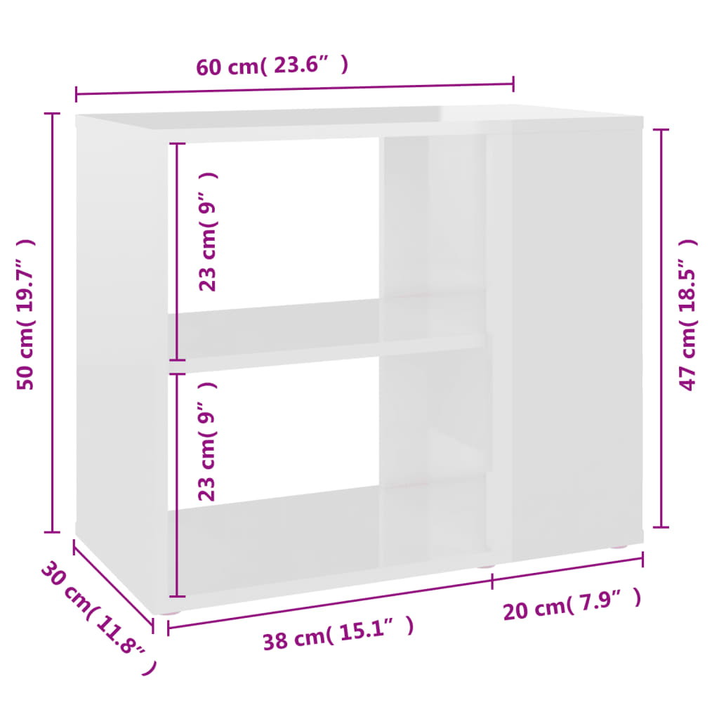 Bijzetkast 60x30x50 cm bewerkt hout eikenkleurig