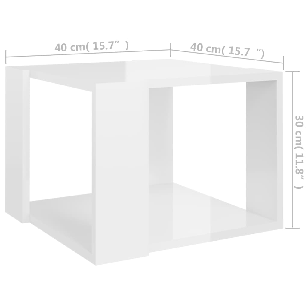 Salontafel 40x40x30 cm bewerkt hout eikenkleurig