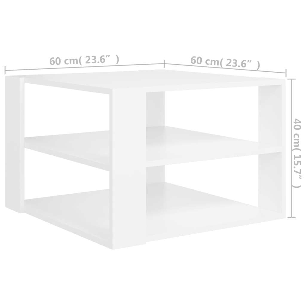 Salontafel 60x60x40 cm bewerkt hout