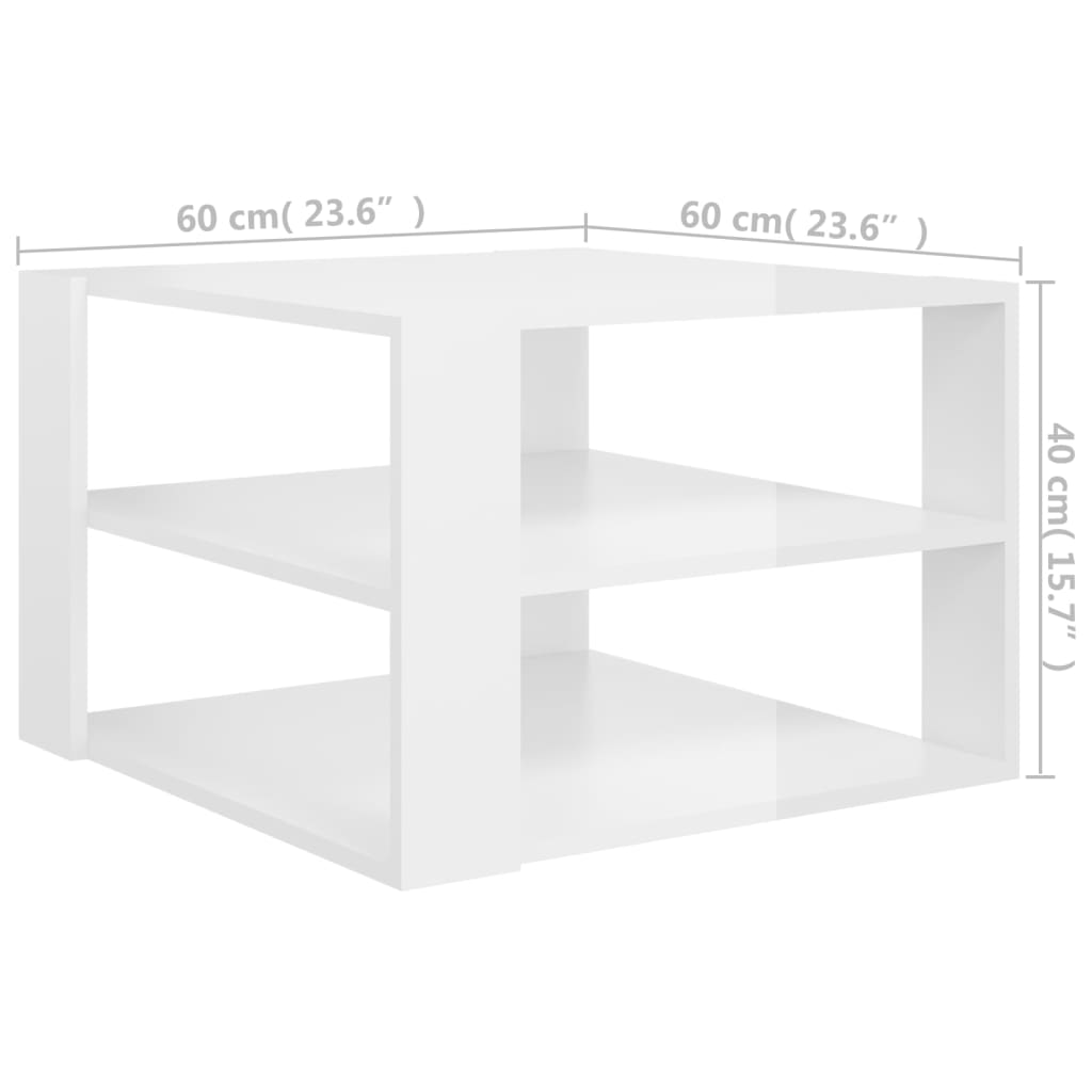 Salontafel 60x60x40 cm bewerkt hout eikenkleurig