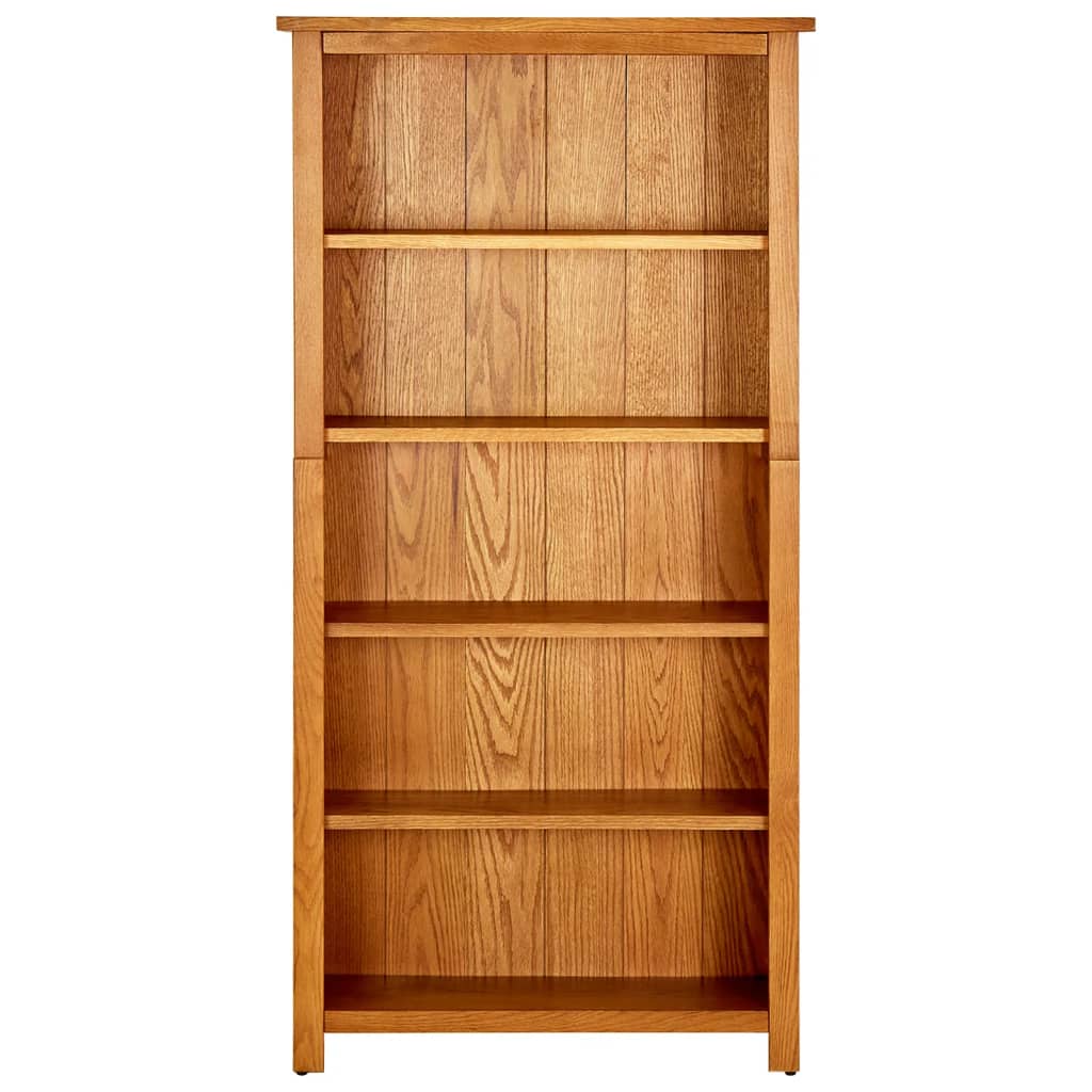 Boekenkast met 5 schappen 70x22x140 cm massief eikenhout