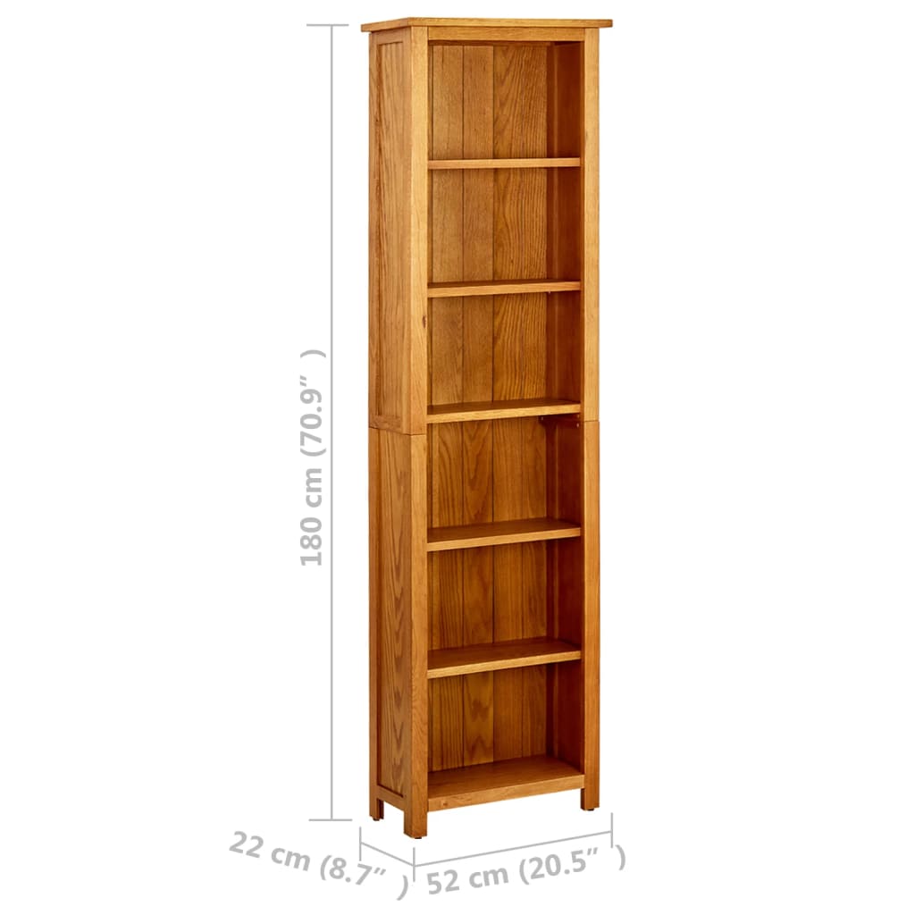 Boekenkast met 4 schappen 45x22x110 cm massief eikenhout