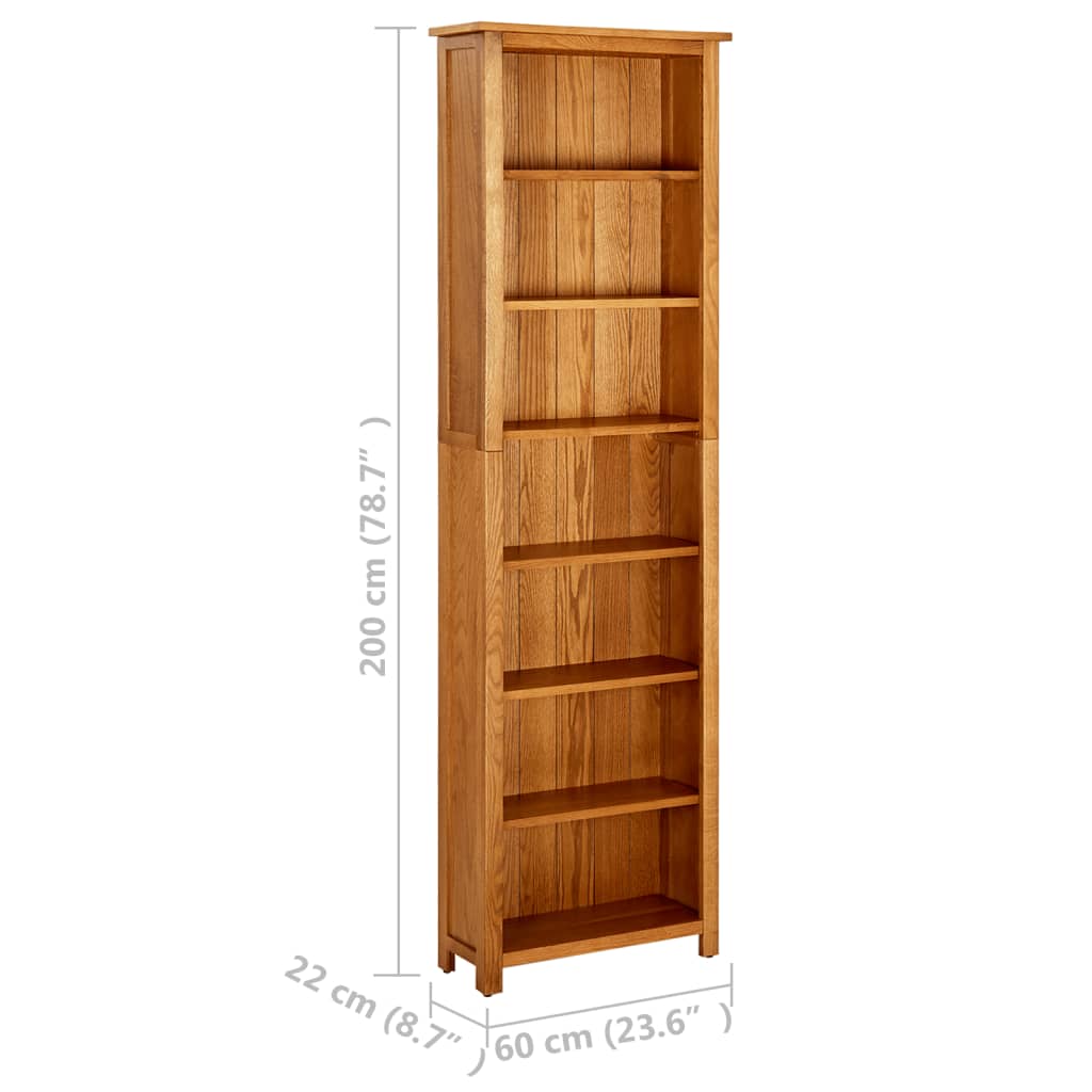 Boekenkast met 4 schappen 45x22x110 cm massief eikenhout