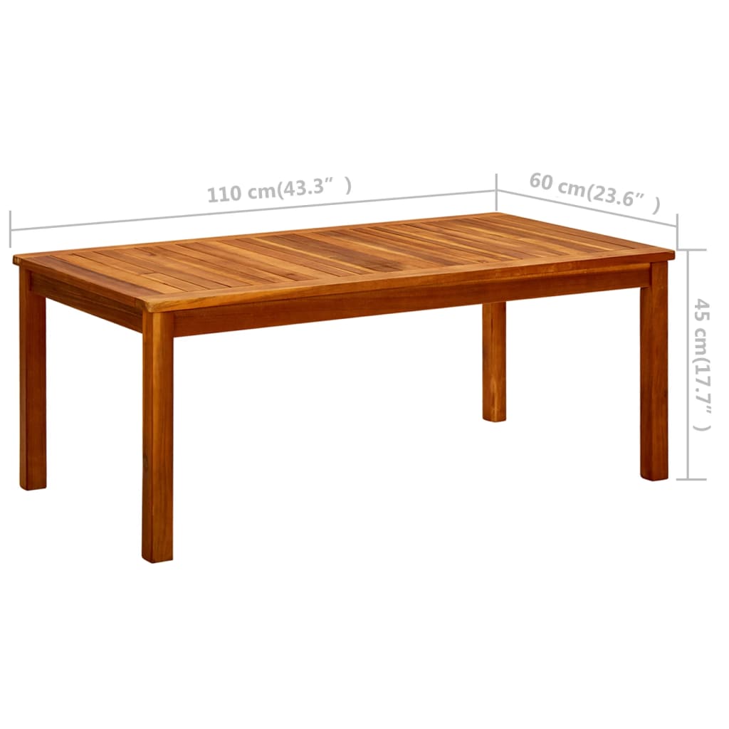 Tuintafel 110x110x45 cm massief acaciahout