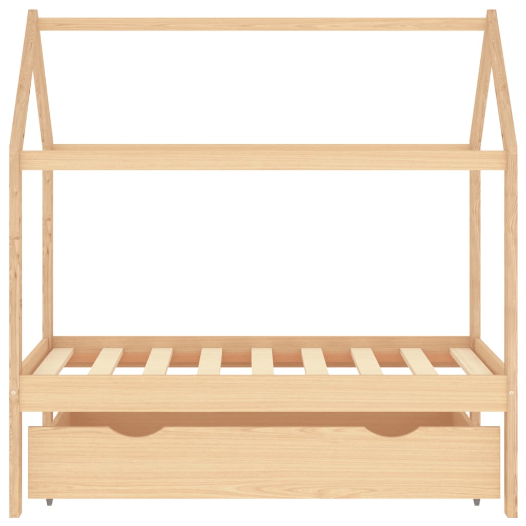 Kinderbedframe met lade grenenhout 80x160 cm