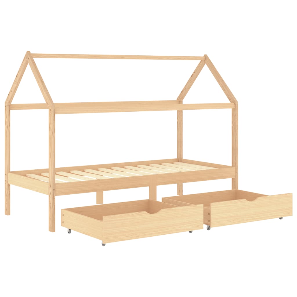 Kinderbedframe met lade grenenhout 80x160 cm