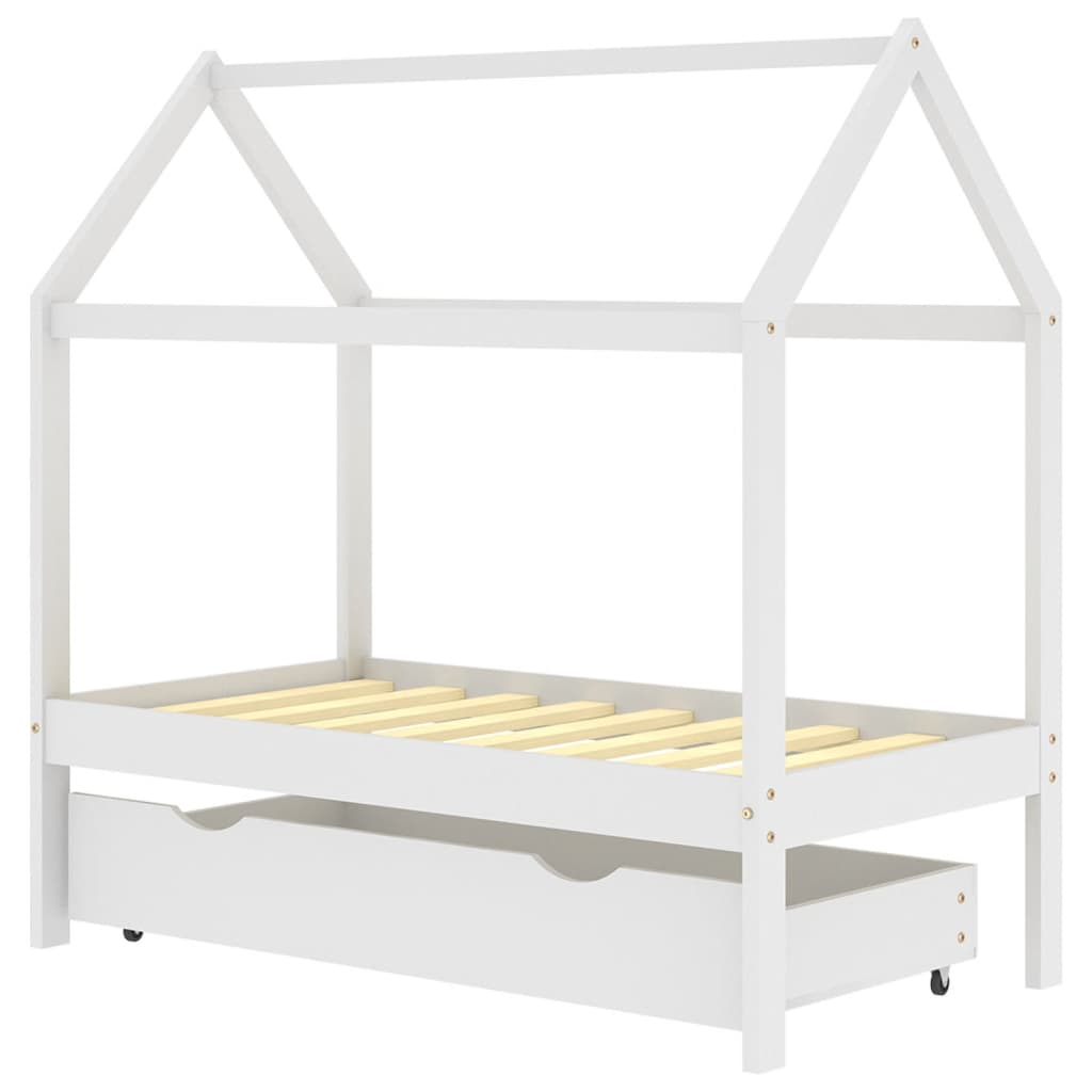 Kinderbedframe met lade grenenhout 80x160 cm