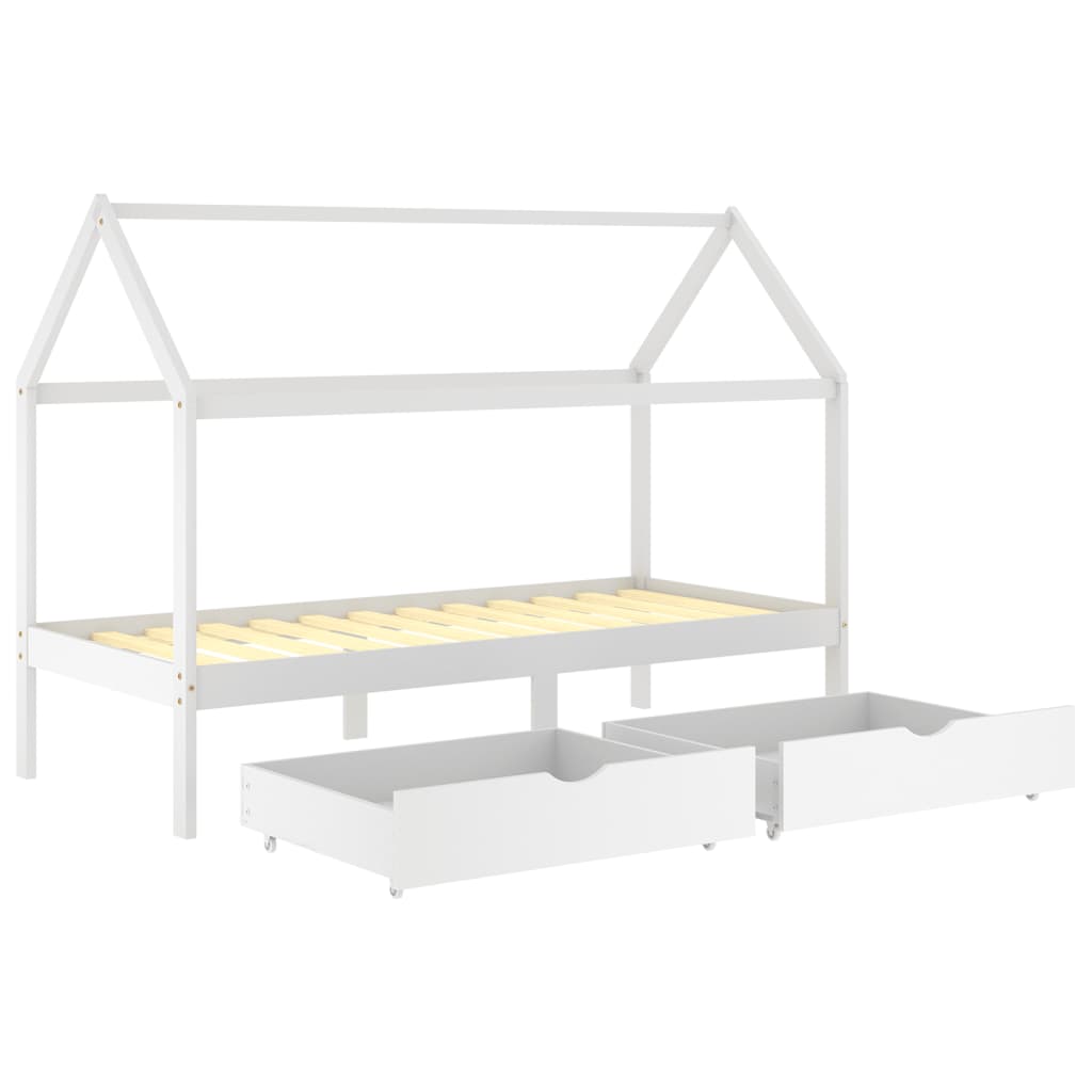 Kinderbedframe met lade grenenhout 80x160 cm