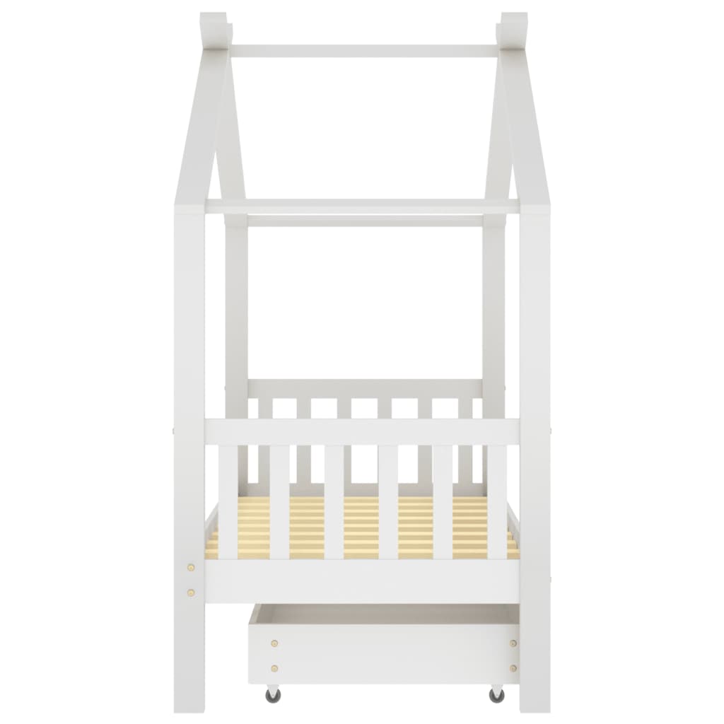 Kinderbedframe met lade grenenhout 70x140 cm