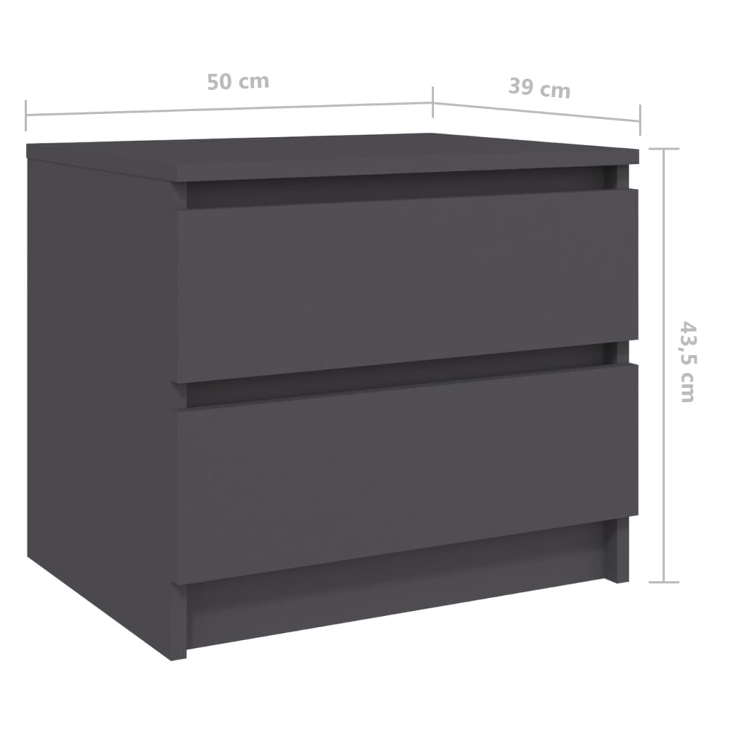 Nachtkastjes 2 st 50x39x43,5 cm bewerkt hout