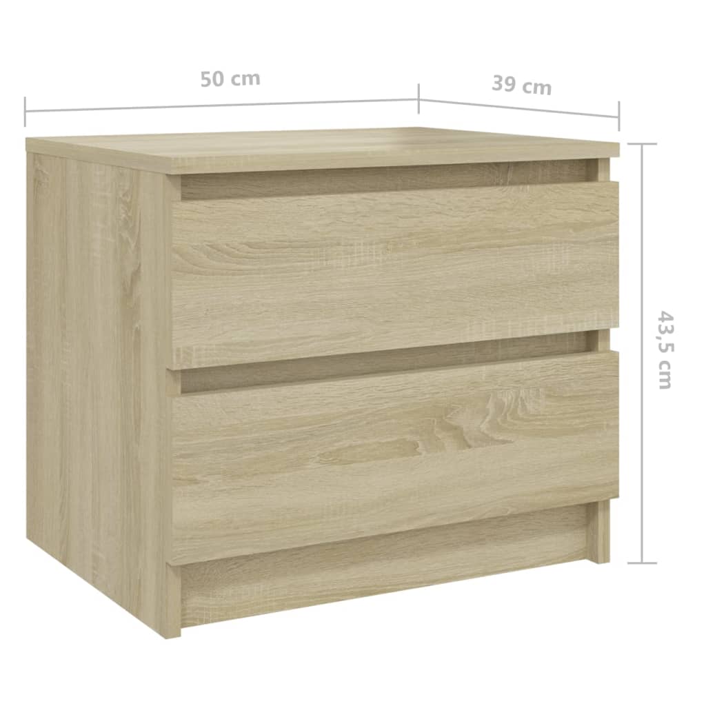 Nachtkastjes 2 st 50x39x43,5 cm bewerkt hout