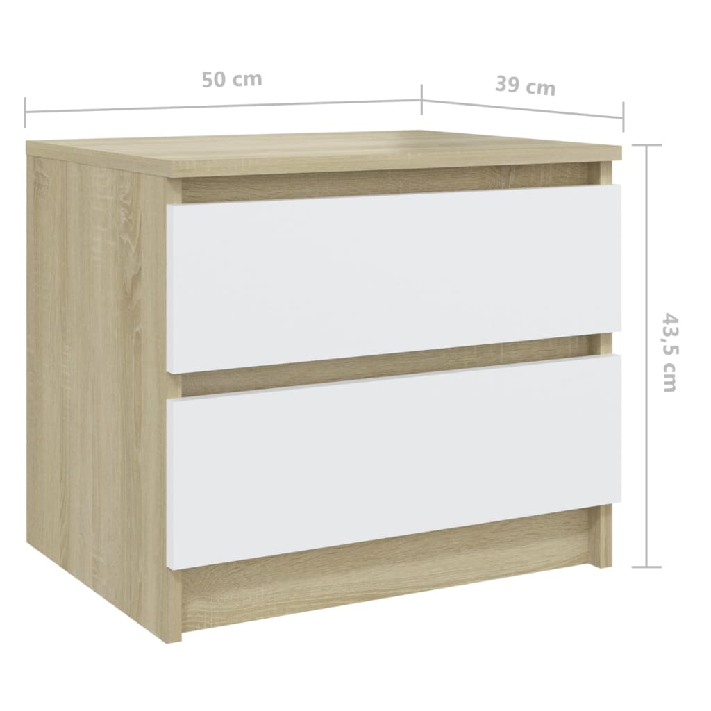 Nachtkastjes 2 st 50x39x43,5 cm bewerkt hout