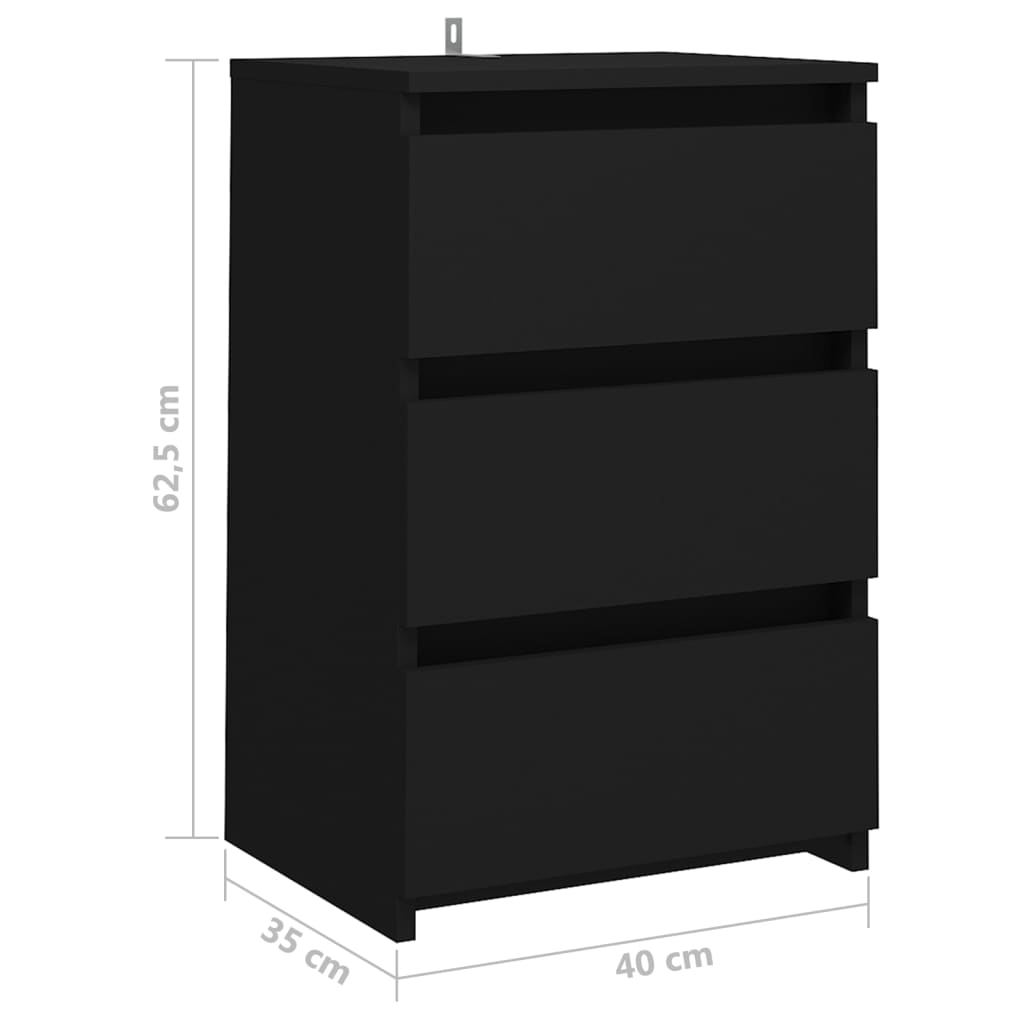 Nachtkastjes 2 st 40x35x62,5 cm bewerkt hout