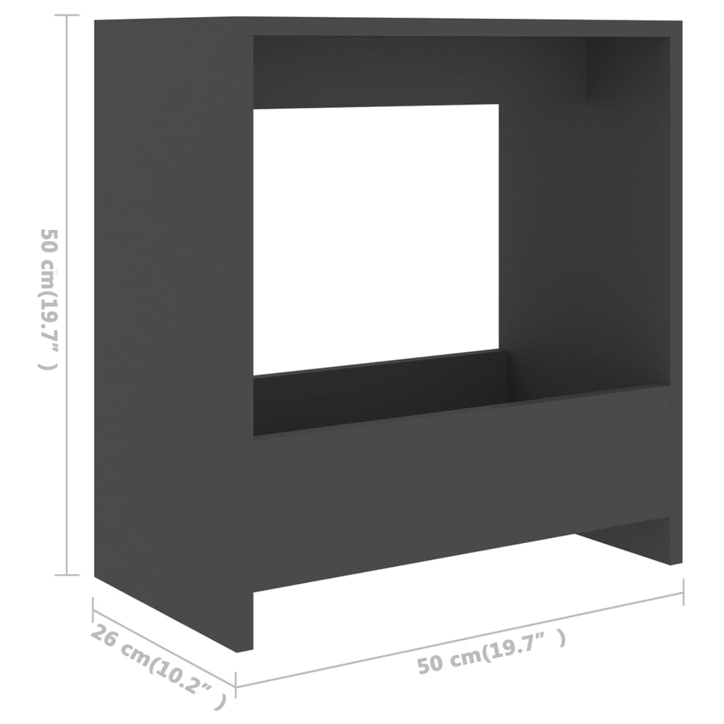 Bijzettafel 50x26x50 cm bewerkt hout