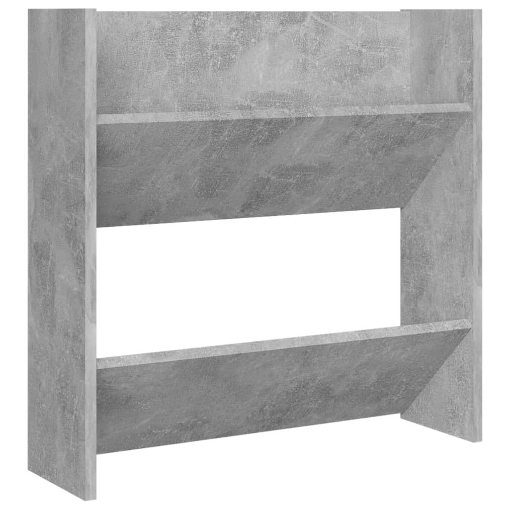 Wandschoenenkast 60x18x60 cm bewerkt hout hoogglans zwart