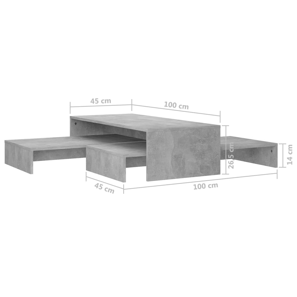 Salontafelset 100x100x26,5 cm bewerkt hout