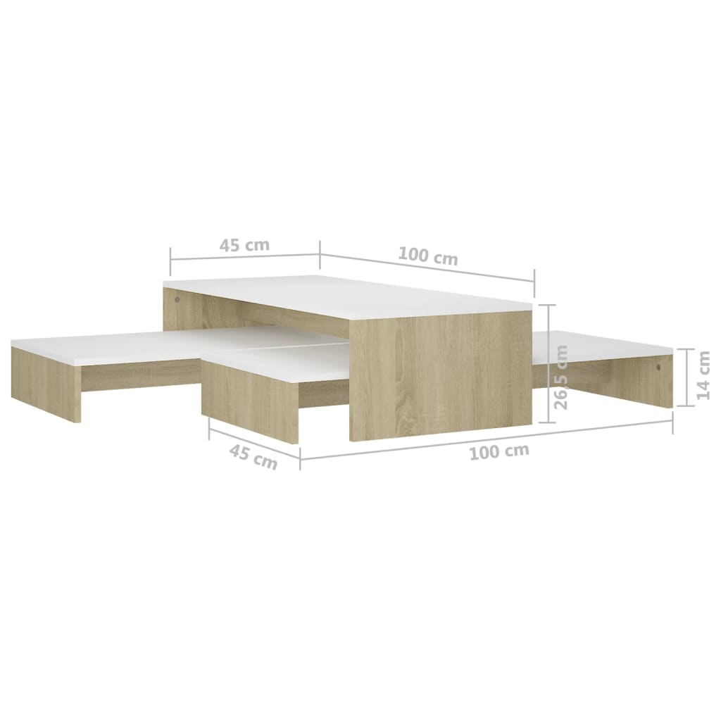 Salontafelset 100x100x26,5 cm bewerkt hout