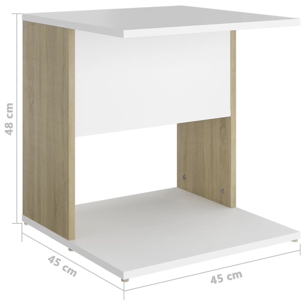 Bijzettafel 45x45x48 cm bewerkt hout