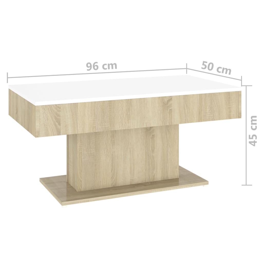 Salontafel 96x50x45 cm bewerkt hout eikenkleurig