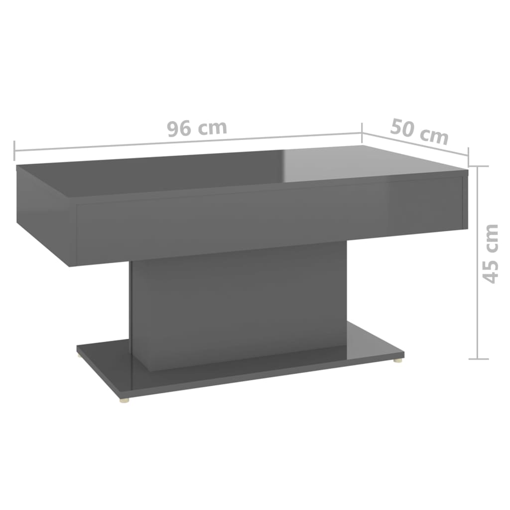 Salontafel 96x50x45 cm bewerkt hout eikenkleurig