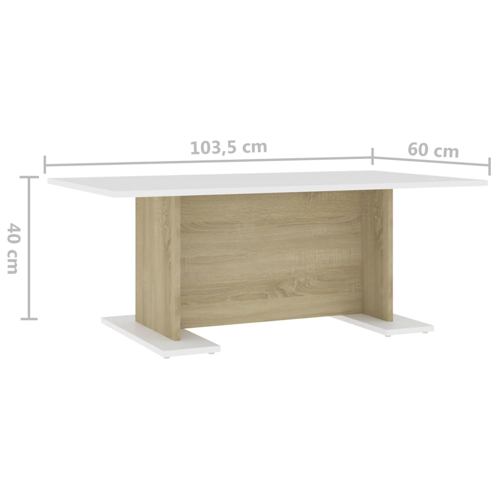 Salontafel 103,5x60x40 cm bewerkt hout