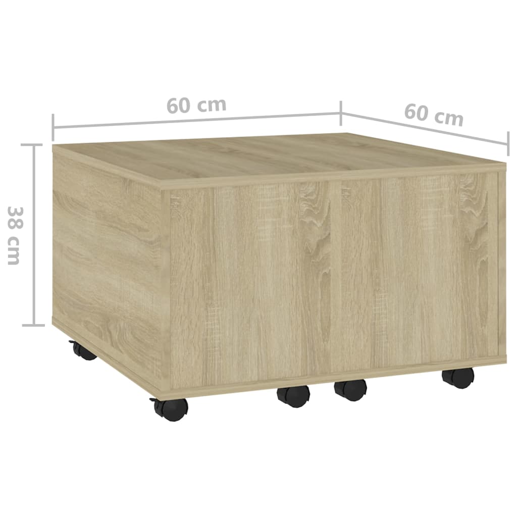 Salontafel 60x60x38 cm bewerkt hout