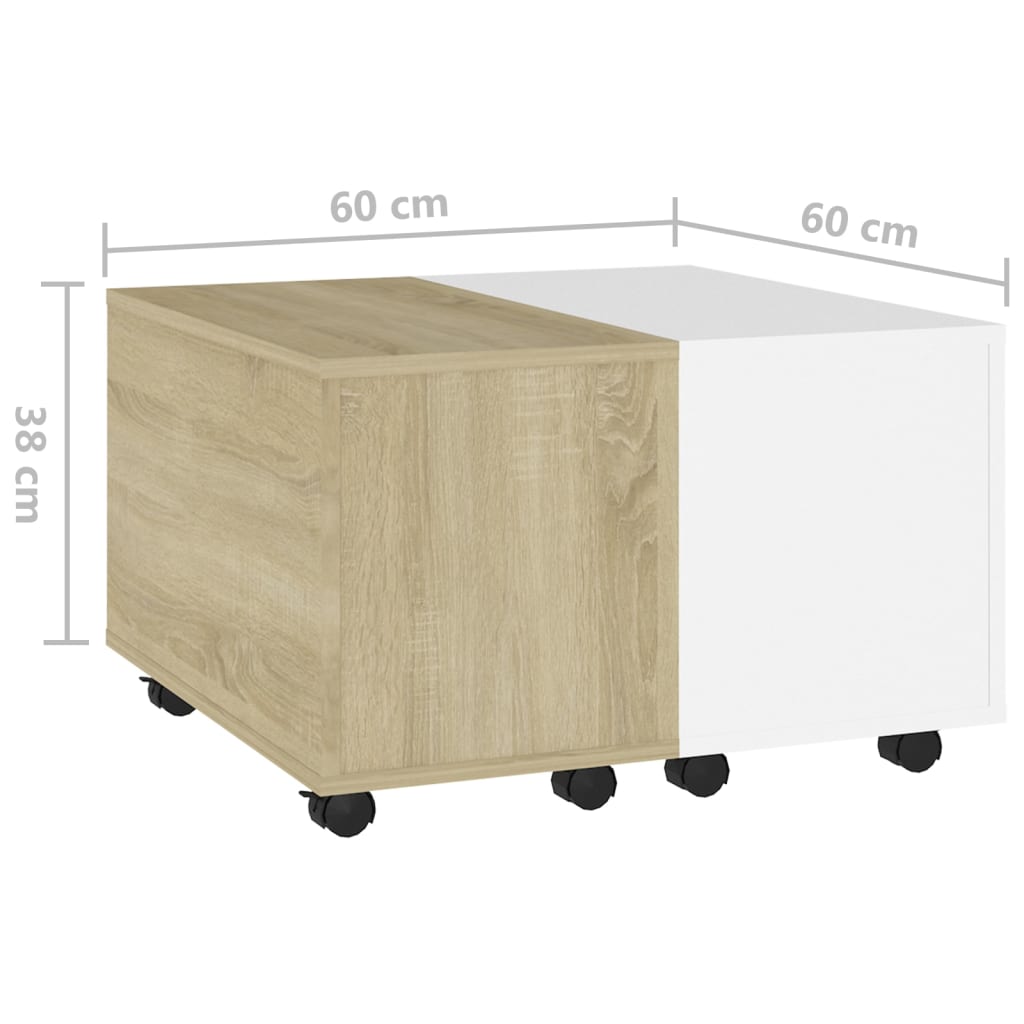 Salontafel 60x60x38 cm bewerkt hout