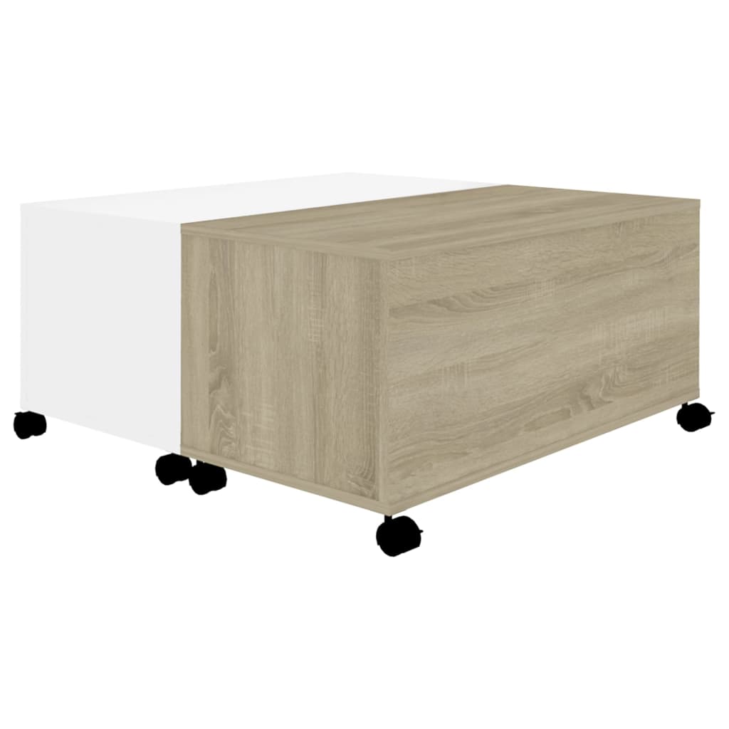 Salontafel 75x75x38 cm bewerkt hout