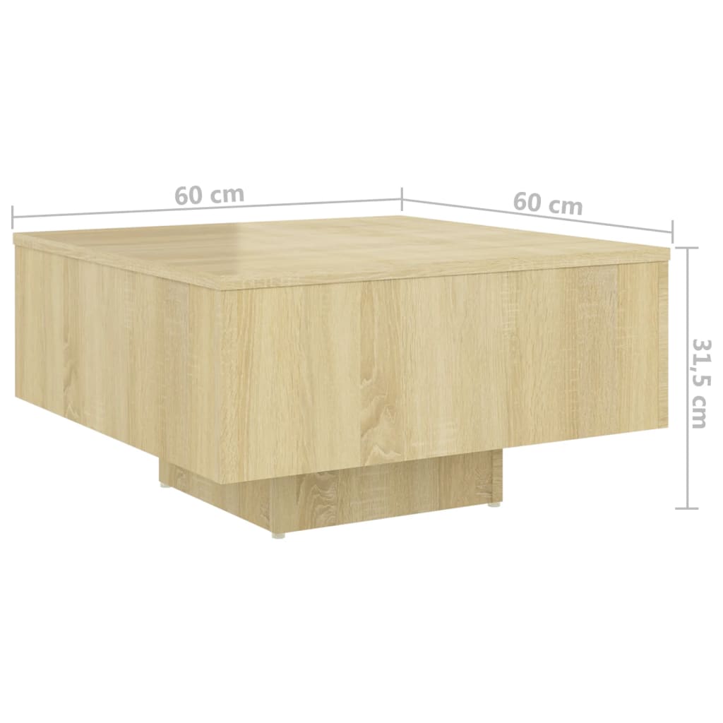 Salontafel 60x60x31,5 cm bewerkt hout