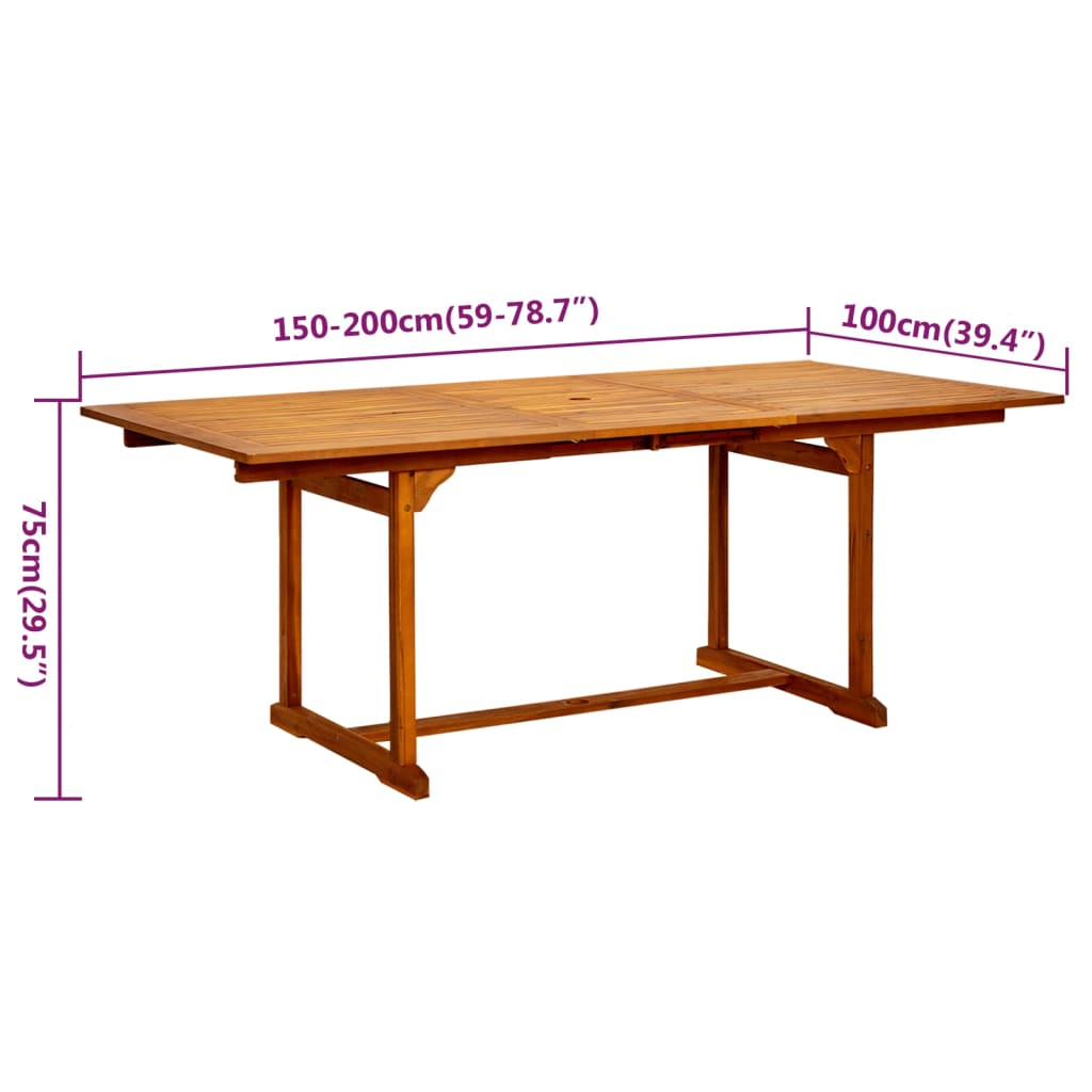 5-delige Tuinset massief acaciahout