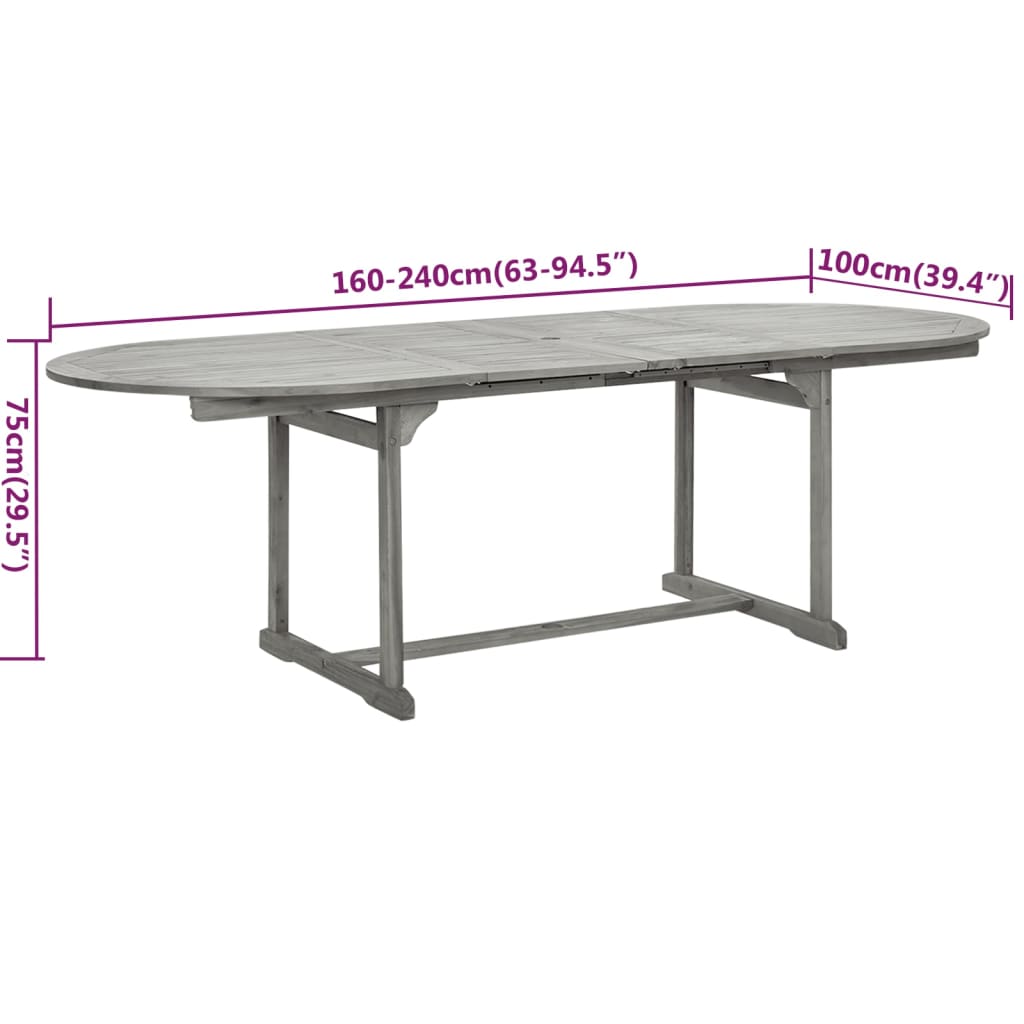 7-delige Tuinset massief acaciahout