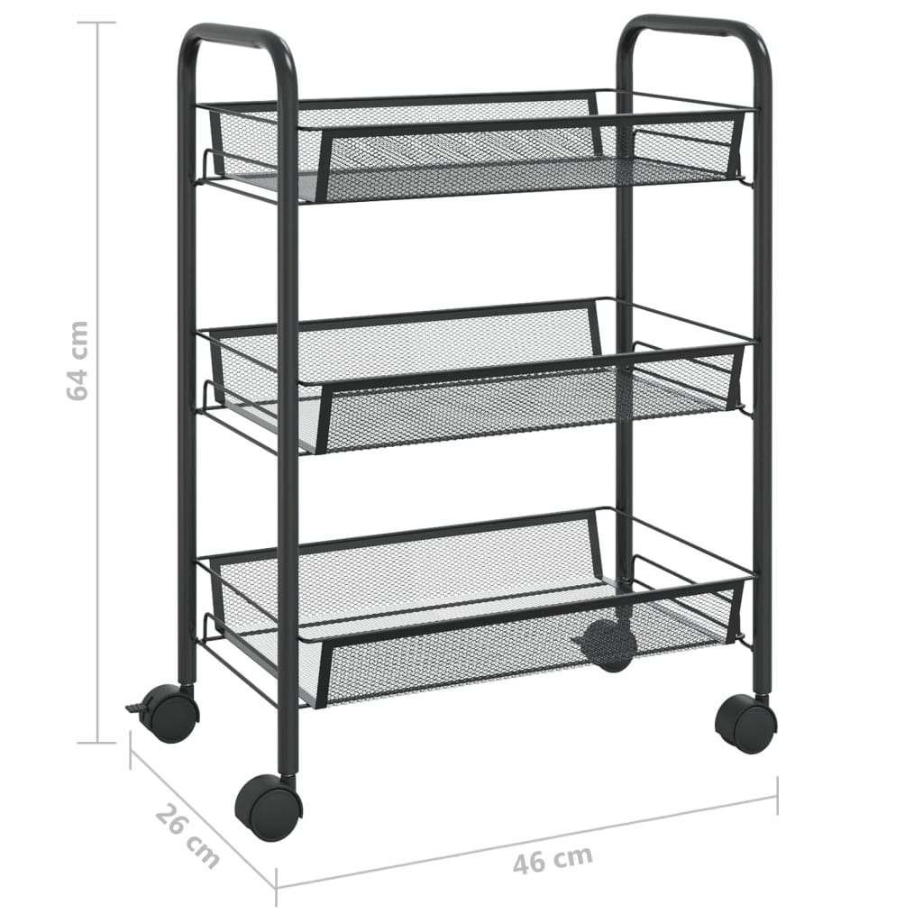 Keukentrolley 4-laags 46x26x85 cm ijzer