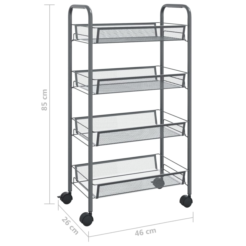 Keukentrolley 3-laags 46x26x54 cm ijzer