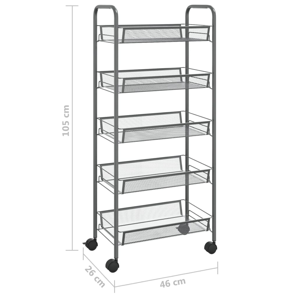 Keukentrolley 3-laags 46x26x54 cm ijzer