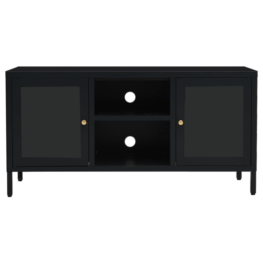 Tv-meubel 105x35x52 cm staal en glas