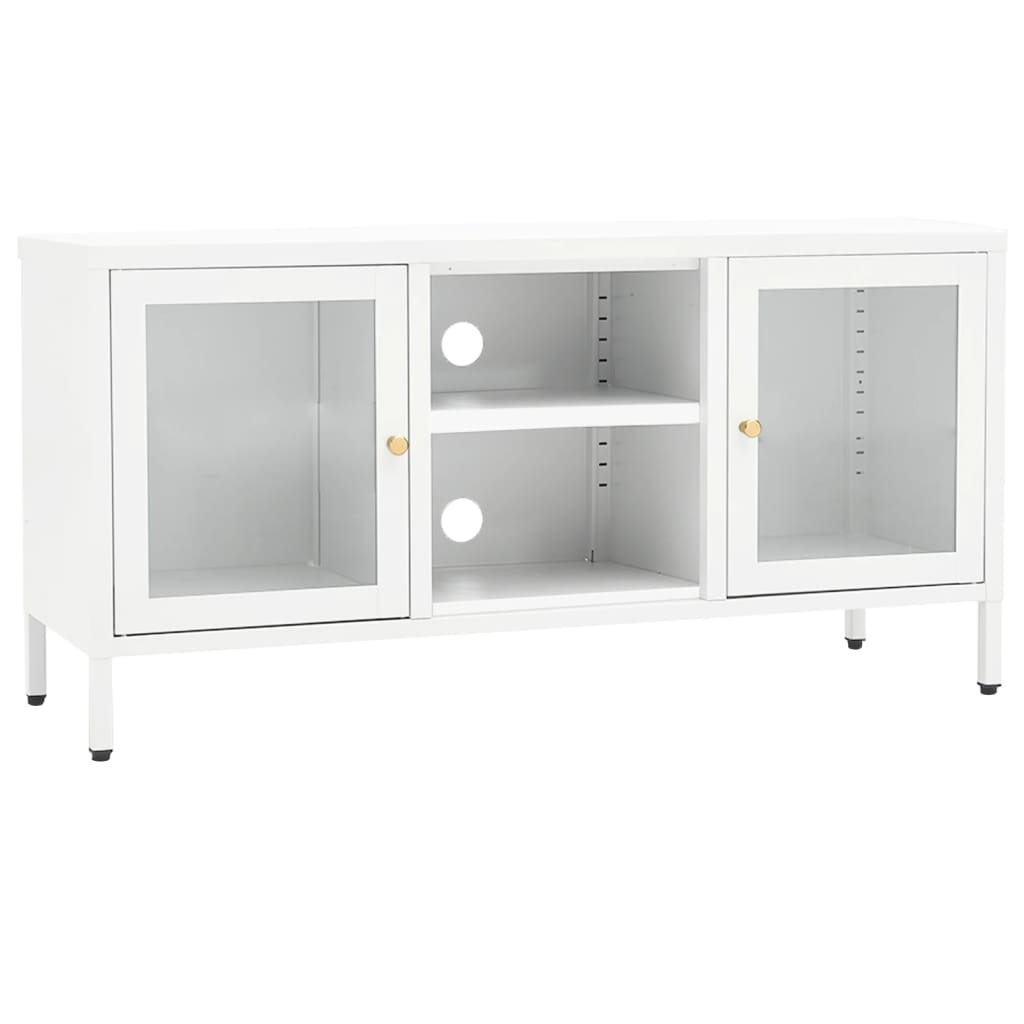 Tv-meubel 105x35x52 cm staal en glas