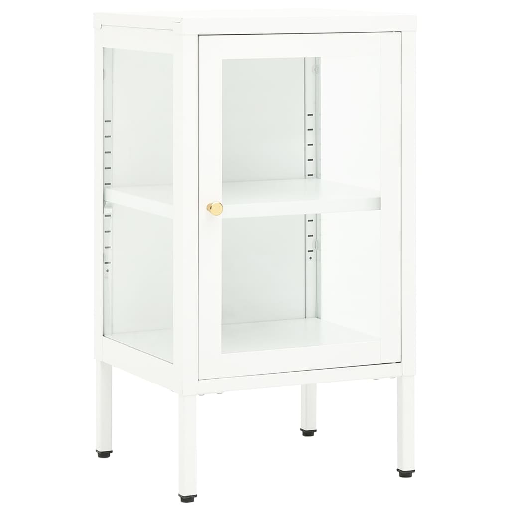 Dressoir 38x35x70 cm staal en glas antracietkleurig