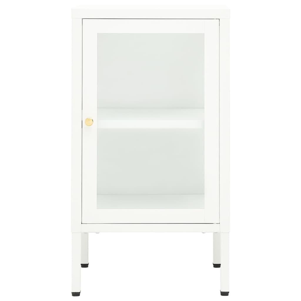 Dressoir 38x35x70 cm staal en glas antracietkleurig